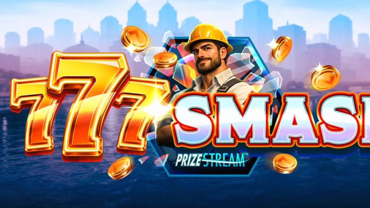 Tampilan visual slot 777 Smash dengan tema konstruksi industrial